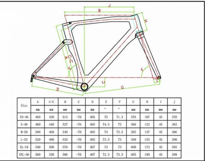 Aerodynamische laufende Kohlenstoff-Fahrrad-Rahmen-Schwarz-Farbe Matt/Golossy-Ende