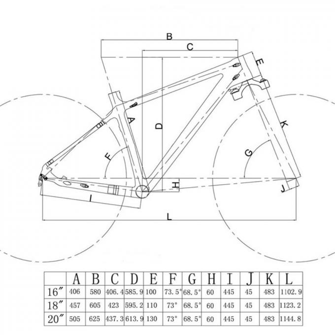 Leichter fetter Reifen-Fahrrad-Rahmen, Kohlenstoff-fetter Rahmen-interne Kabelführung