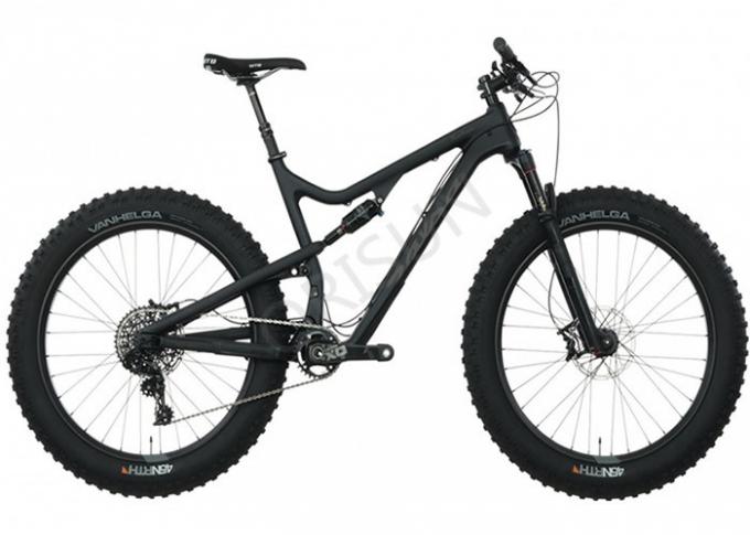 26 Zoll-Kohlenstoff-fetter Fahrrad-Rahmen, schwarzer fetter Reifen-Fahrrad-Spant 120 Millimeter-Rad-Reise