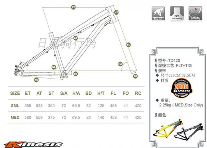 Leichter Schmutz-Sprungs-Fahrrad-Rahmen 26er/27.5er spitzte sich glattes Schweißen Headtube zu