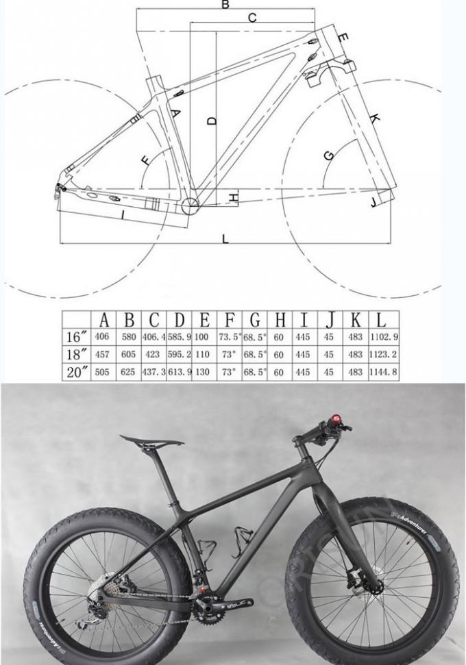 26 Achsen-Austritt X12 Millimeter des Zoll-Schnee-Kohlenstoff-fetter Fahrrad-Rahmen-Leichtgewichtler-190 durch -