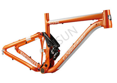 Orange Hinterfahrrad-Rahmen-Vollfederungs-Leichtgewichtler-Aluminiumstruktur fournisseur