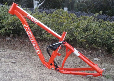 Orange Hinterfahrrad-Rahmen-Vollfederungs-Leichtgewichtler-Aluminiumstruktur fournisseur